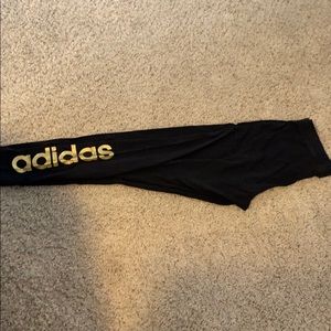 Adidas leggings with gold wording
